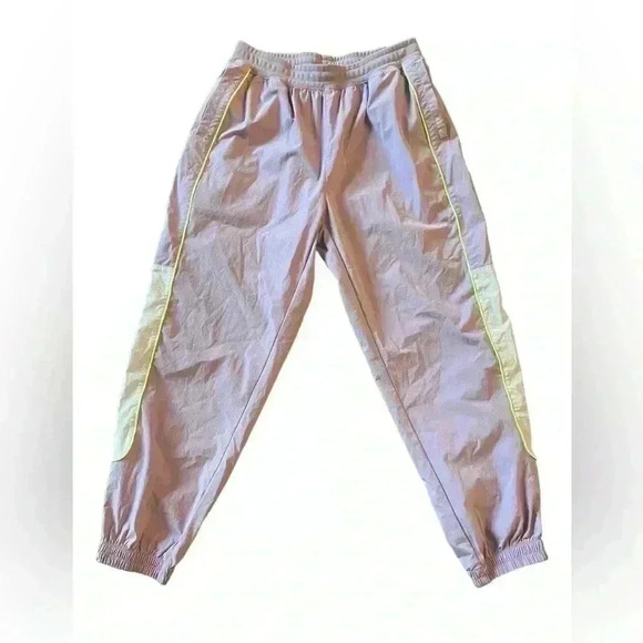 Li Ning Badfive Lilac and Lime Green Nylon Joggers Kids Size Large - Picture 1 of 6